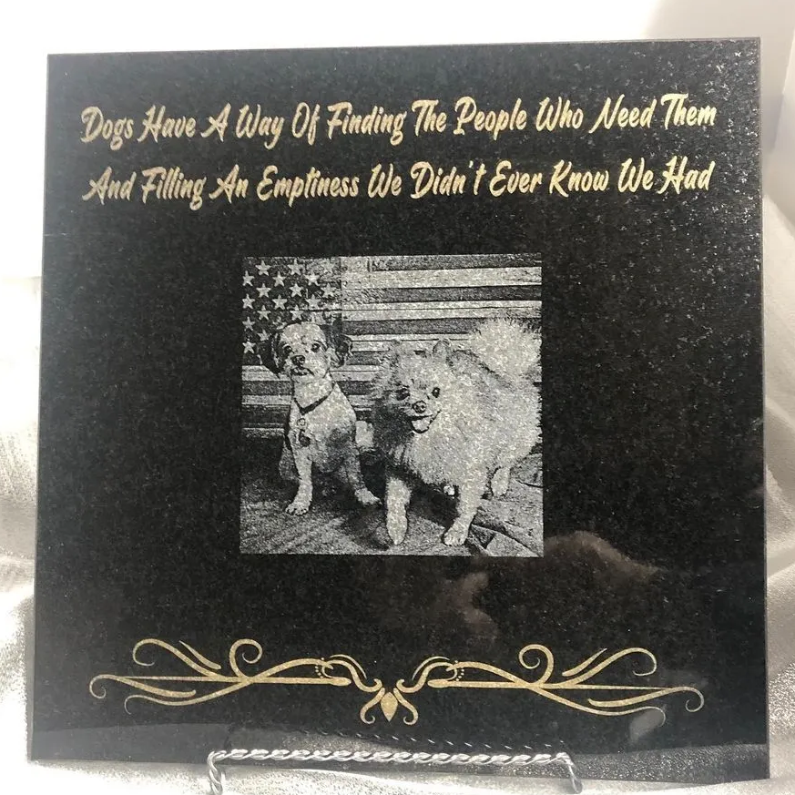 Granite Laser Engraved Photo Memorial Plaque