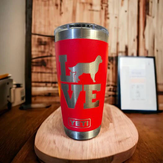 Custom LOVE Dog Breed Tumbler