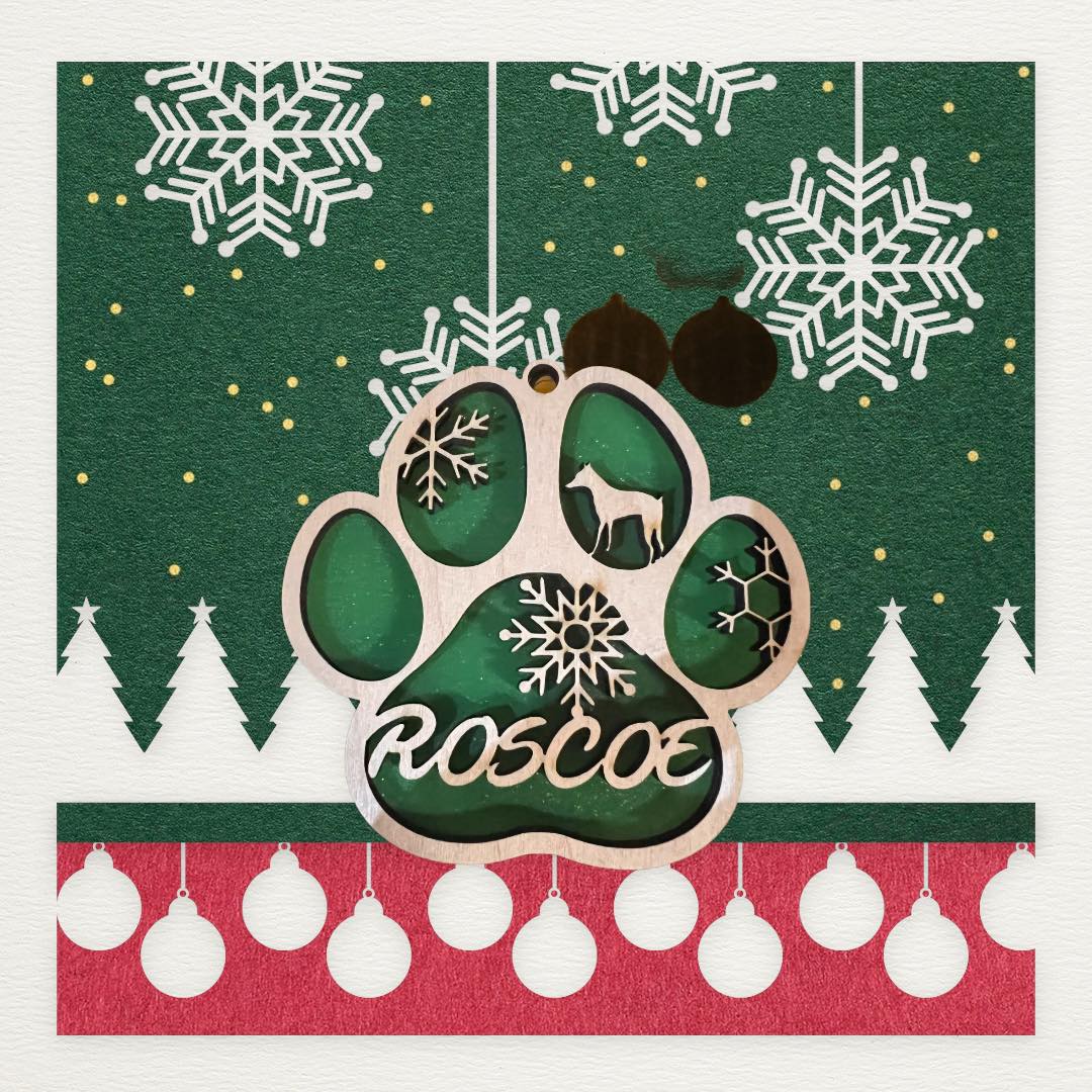 Custom Dog Paw Christmas Ornament