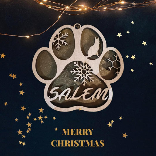 Custom Dog Paw Christmas Ornament