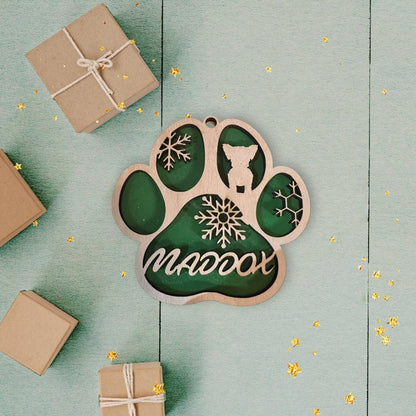 Custom Dog Paw Christmas Ornament